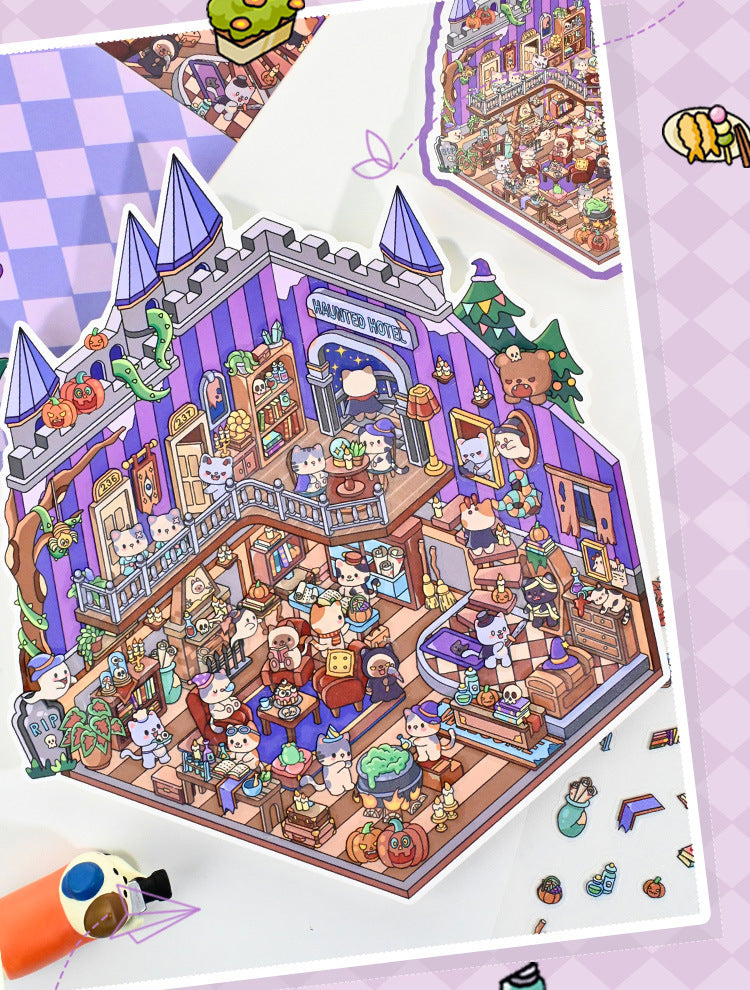 Halloween Hotel-DIY 3D Scene Sticker