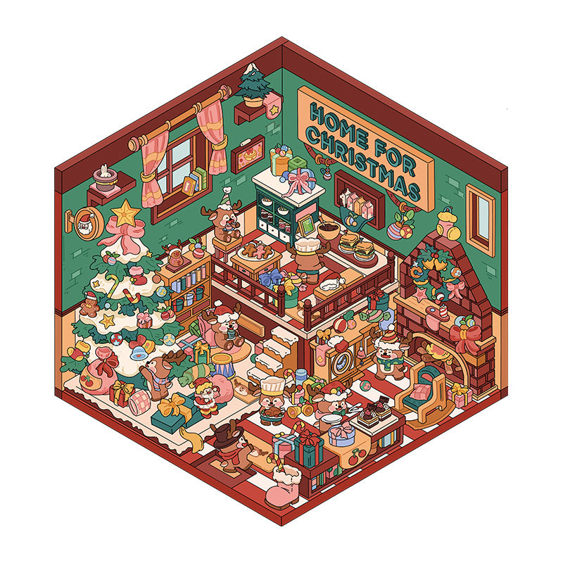 Christmas Family Party-DIY 3D Scene Sticker