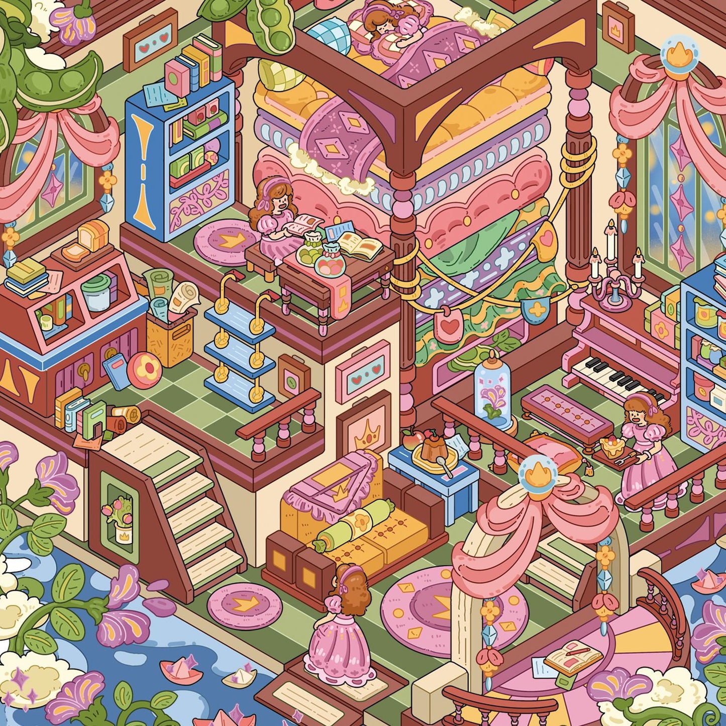 The Princess Pea-DIY 3D Scene Sticker