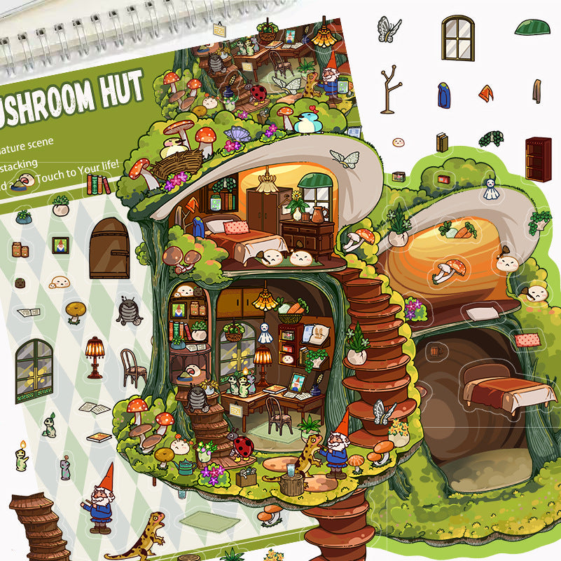 Mushroon Hut-DIY 3D Scene Sticker