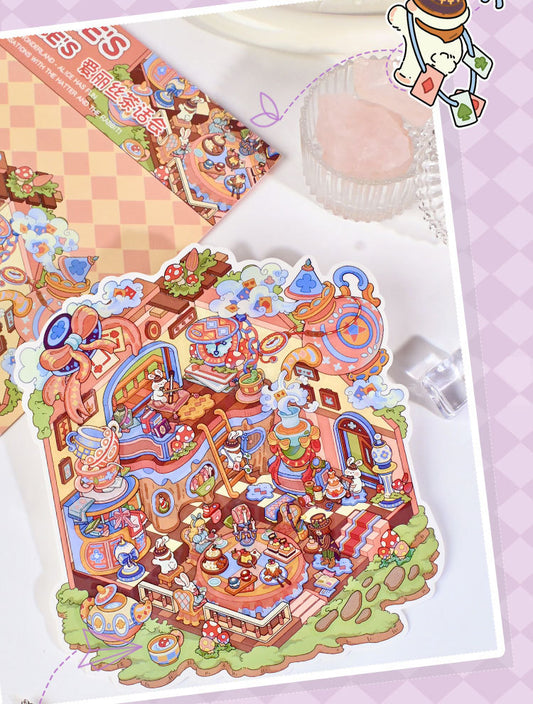 Alice's Tea Party-DIY 3D Scene Sticker