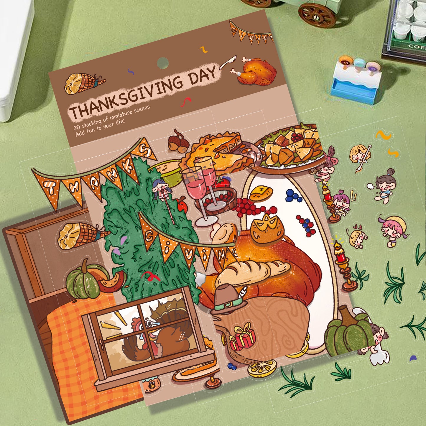 Thanksgiving Day-DIY 3D Scene Sticker