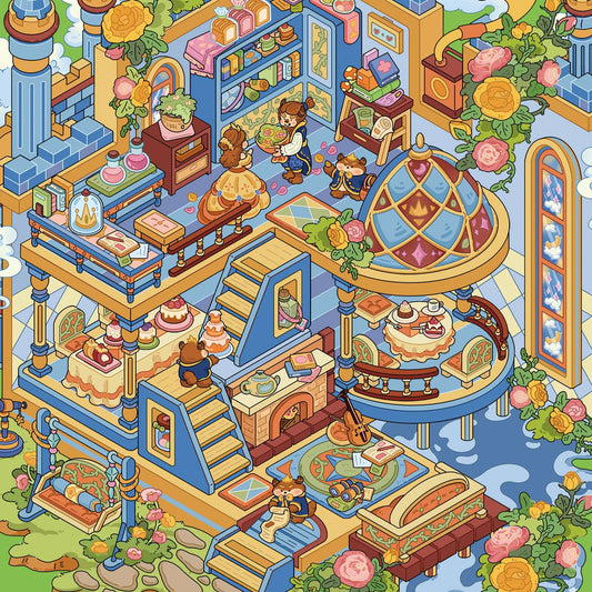 Beauty and the Beast-DIY 3D Scene Sticker