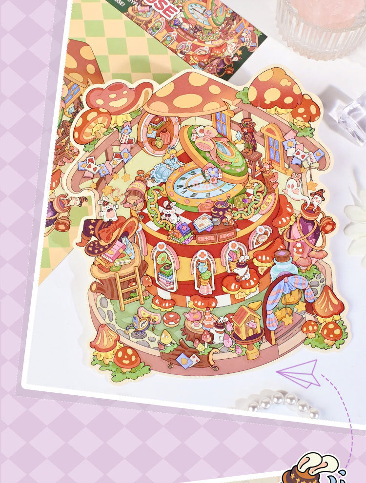 Time Mushroom House-DIY 3D Scene Sticker