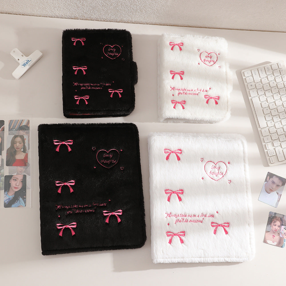 Plush loose-leaf sticker storage book, loose-leaf book