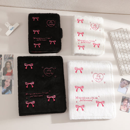 Plush loose-leaf sticker storage book, loose-leaf book