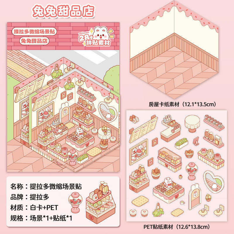 Bunny Dessert Shop-DIY 3D Scene Sticker