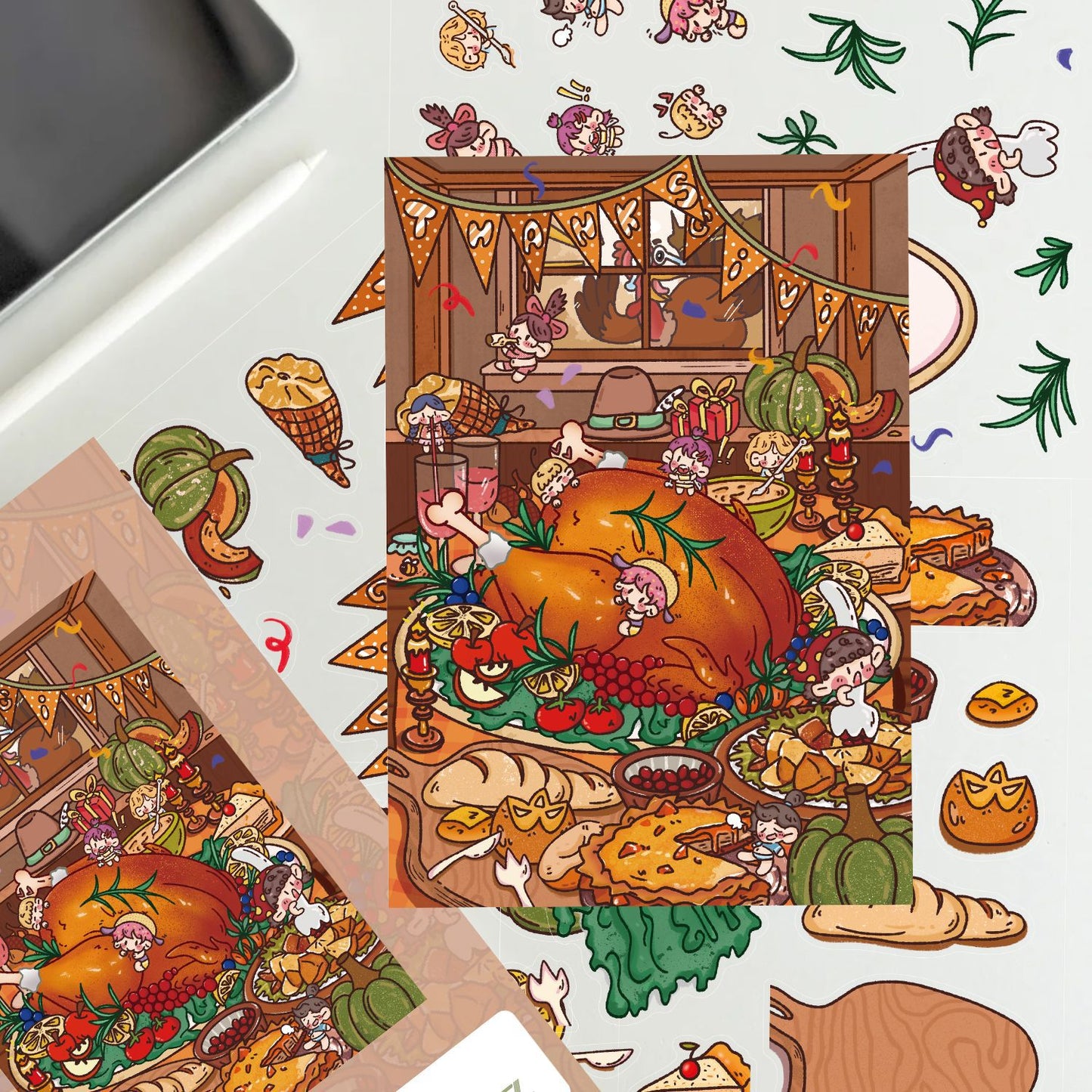 Thanksgiving Day-DIY 3D Scene Sticker