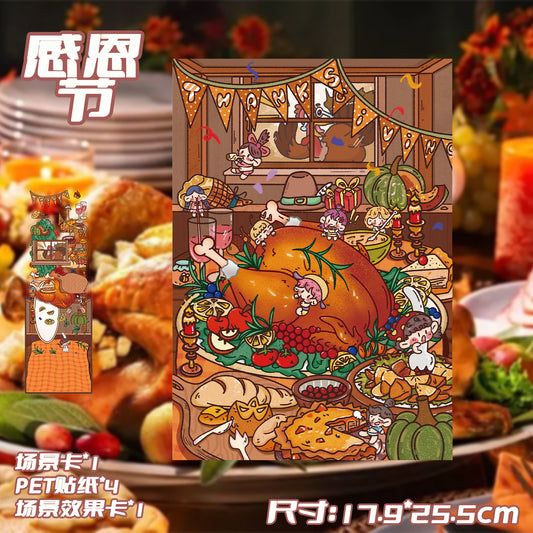 Thanksgiving Day-DIY 3D Scene Sticker