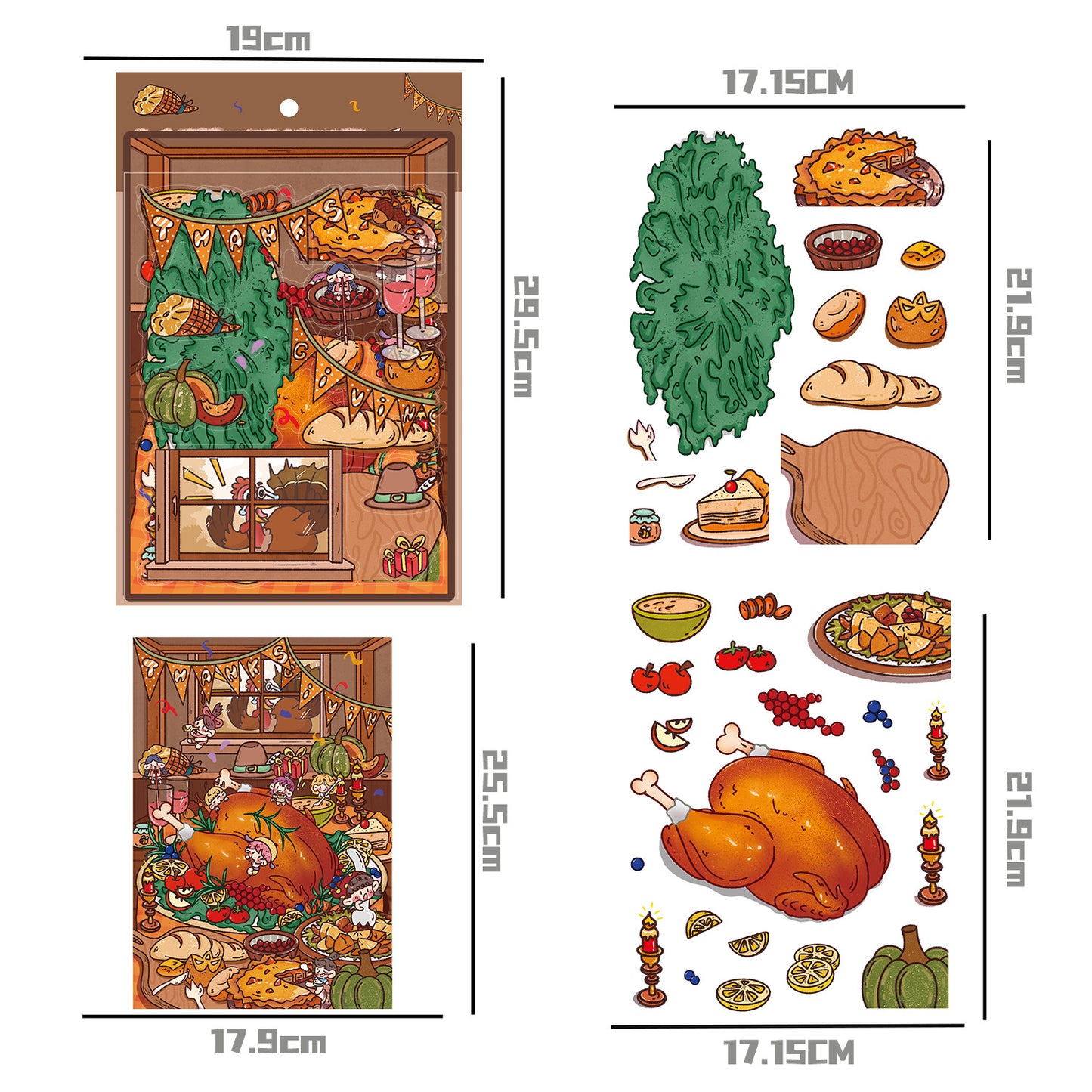 Thanksgiving Day-DIY 3D Scene Sticker
