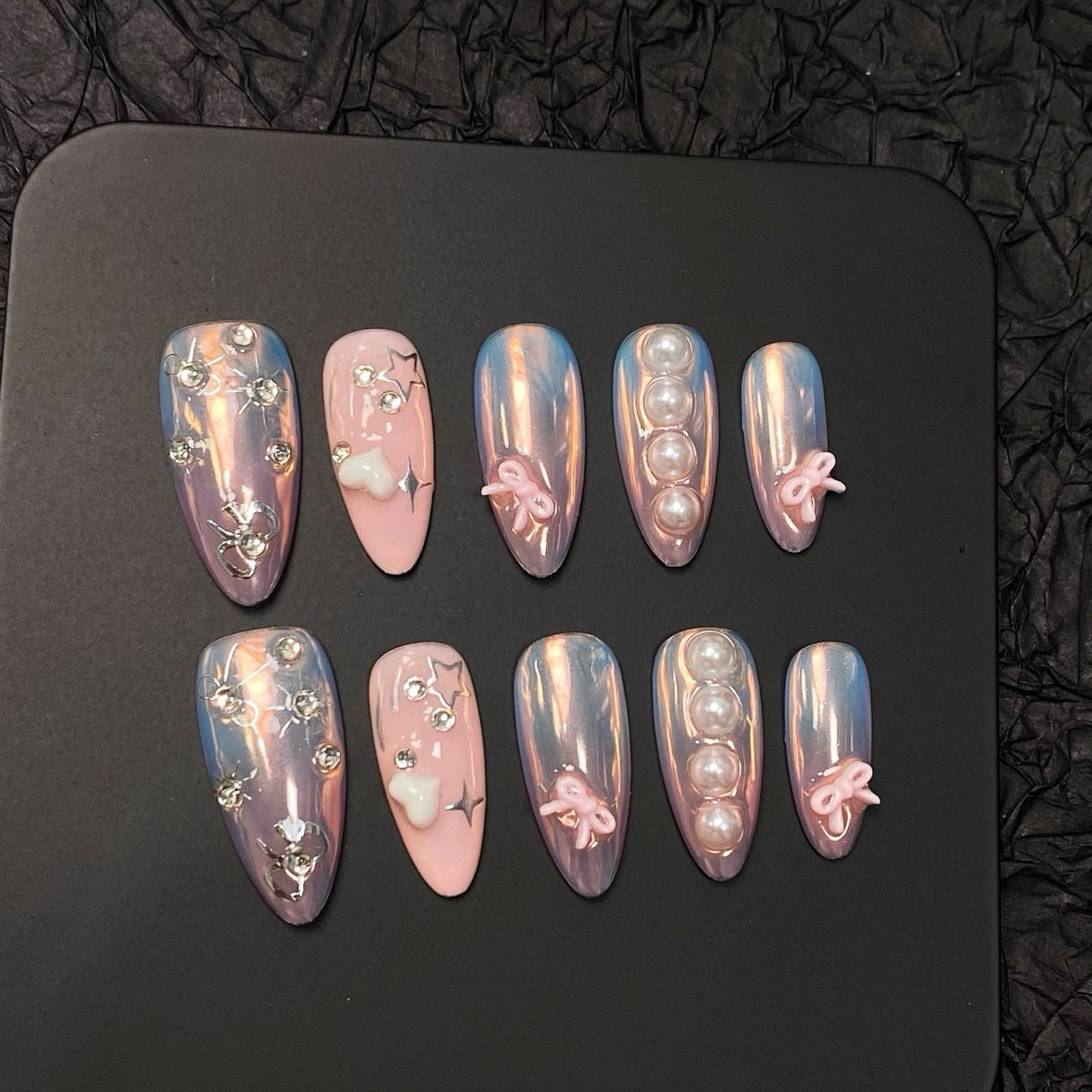 Pink Diamond Sweet Dream - Short Almond Press-on Nails
