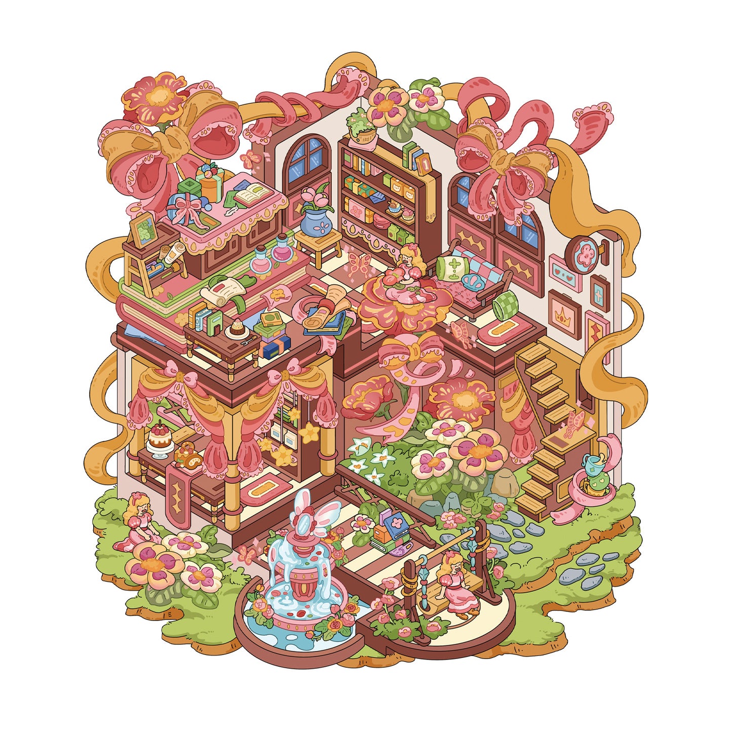 Thumbelina's Flower House-DIY 3D Scene Sticker