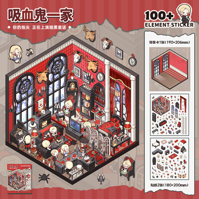 The Vampire Family-DIY 3D Scene Sticker