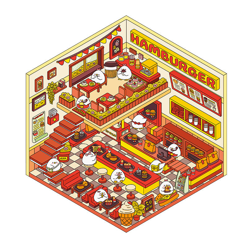 Fried Chicken Shop-DIY 3D Scene Sticker