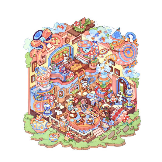 Alice's Tea Party-DIY 3D Scene Sticker