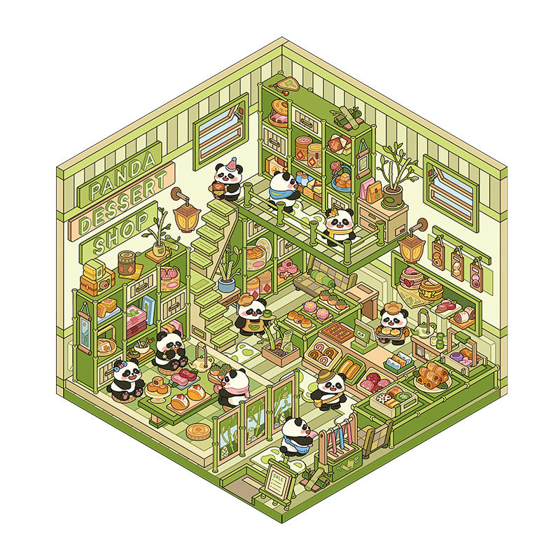 Panda's Dessert  Shop-DIY 3D Scene Sticker