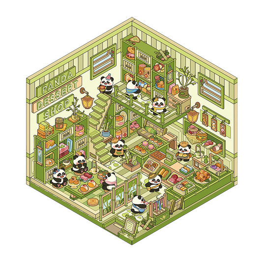 Panda's Dessert  Shop-DIY 3D Scene Sticker