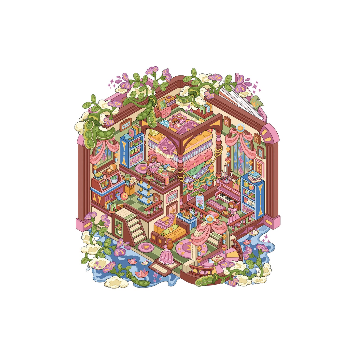 The Princess Pea-DIY 3D Scene Sticker