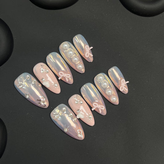 Pink Diamond Sweet Dream - Short Almond Press-on Nails