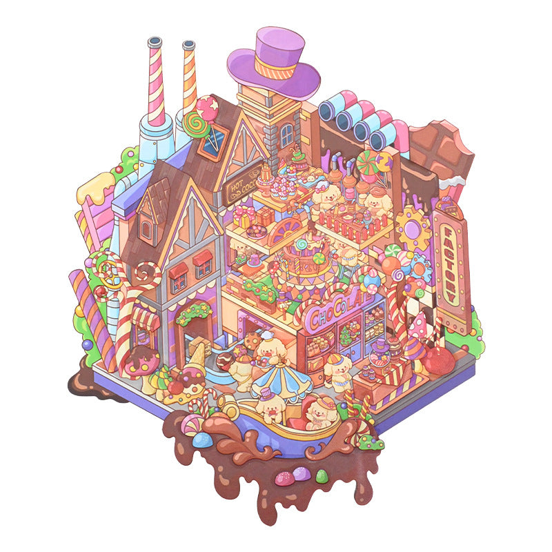 Puppy's Chocolate Factory-DIY 3D Scene Sticker