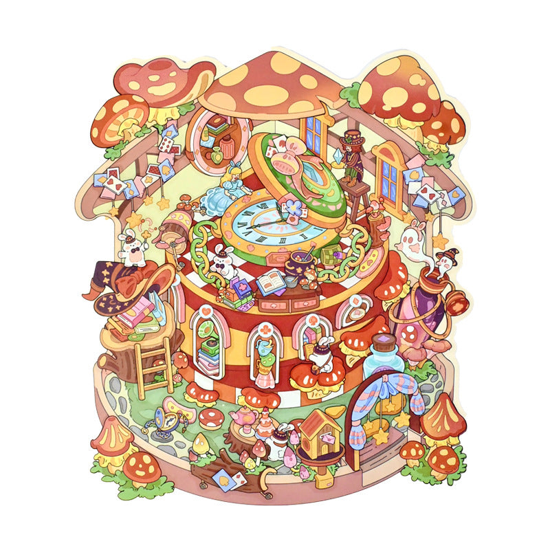 Time Mushroom House-DIY 3D Scene Sticker