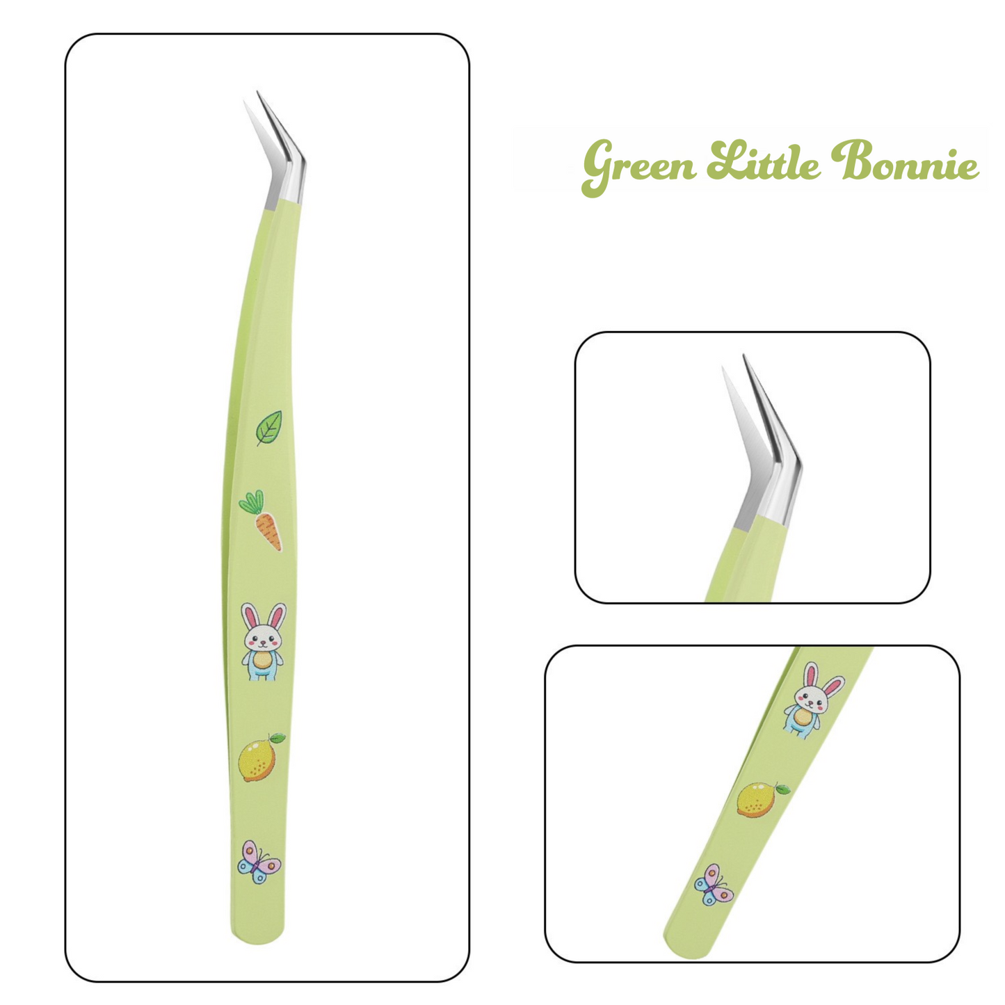 Cute Sticker Tool Tweezers, High-Precision Stainless Steel Tweezers