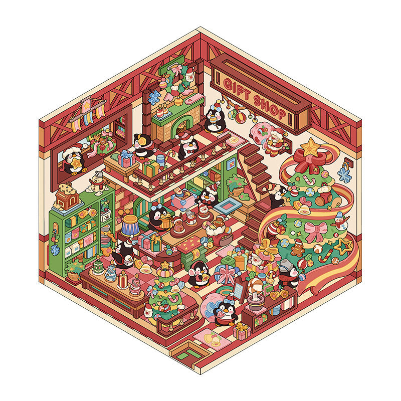 Christmas Gift Shop-DIY 3D Scene Sticker